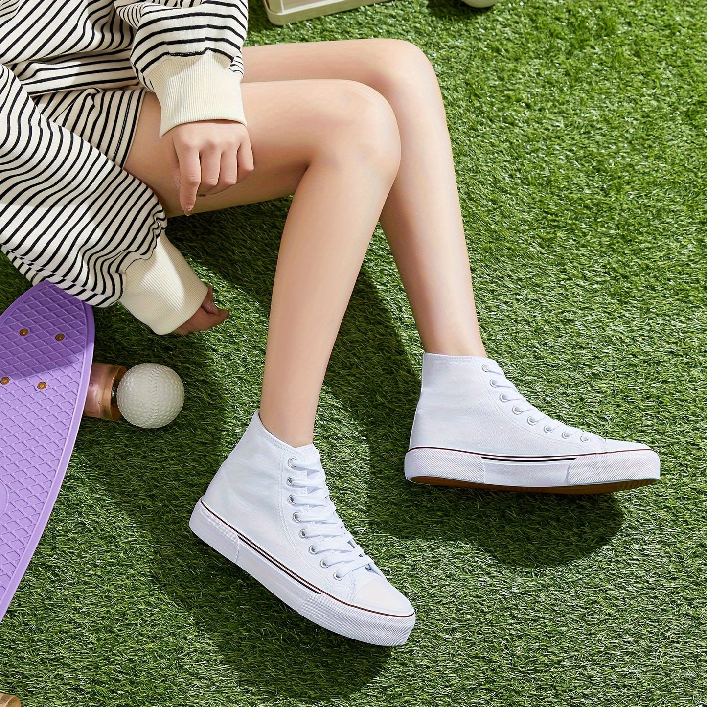 Casual canvas sneakers met rubberen zool afbeelding 6