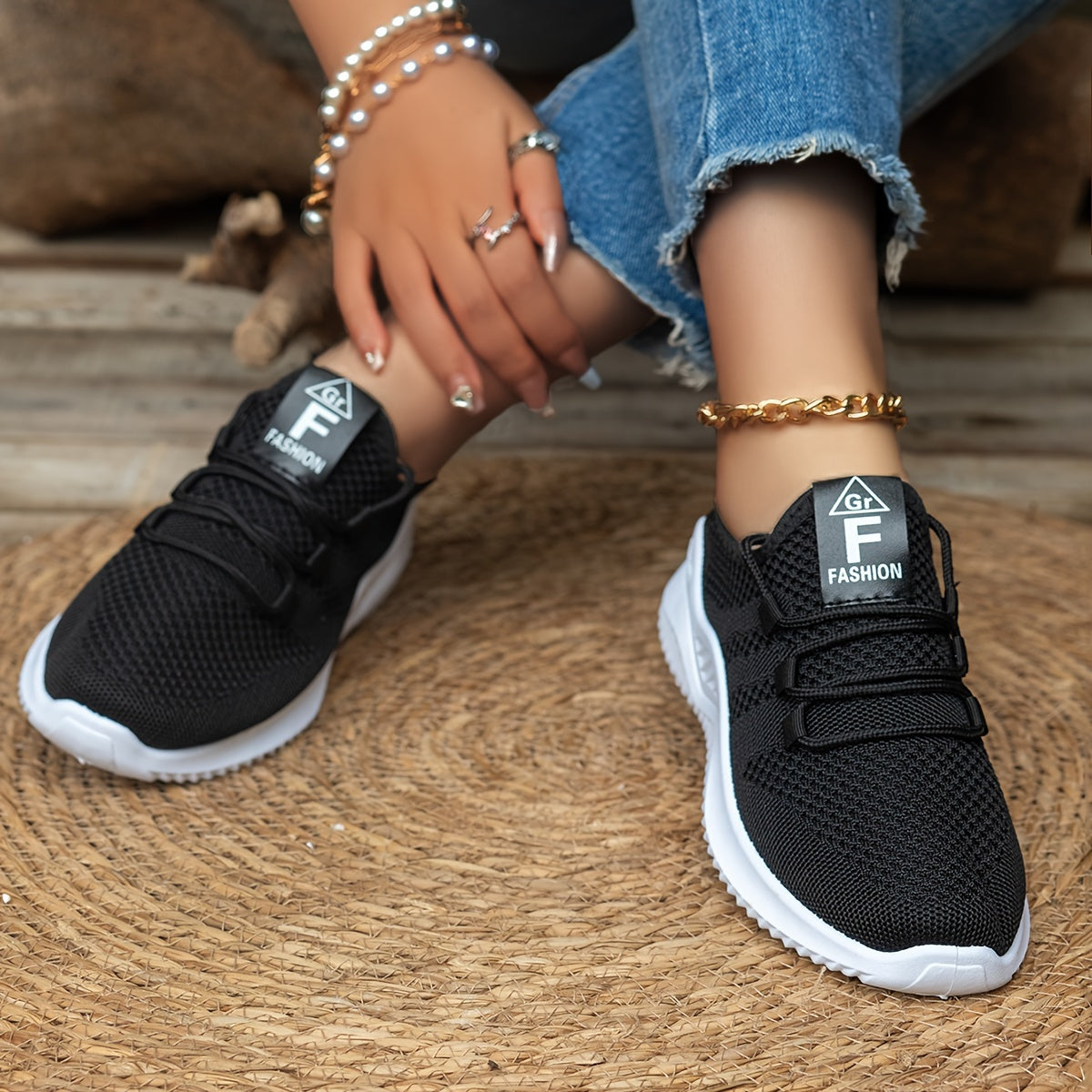 Stijlvolle en comfortabele effen damessneakers met zachte zool afbeelding 6