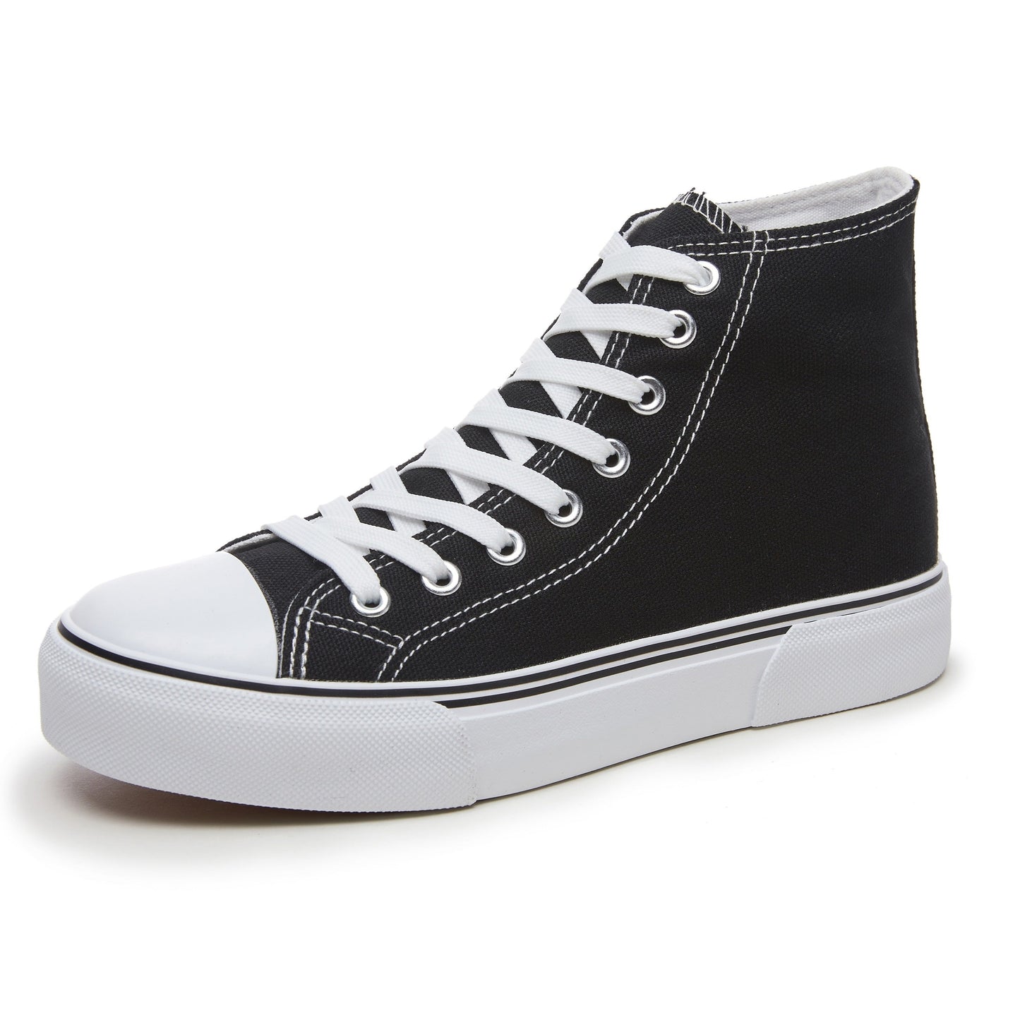 Hoge canvas sneakers met veters afbeelding 6