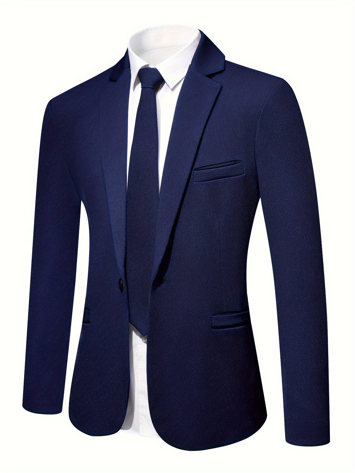 Effen kleur heren pak jas & stropdas