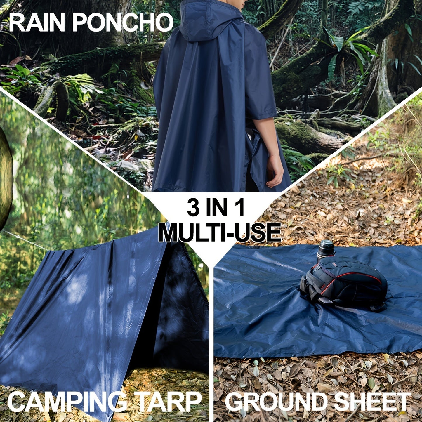 Waterdichte opvouwbare regenponcho met capuchon - Perfecte bescherming tegen regen! afbeelding 8