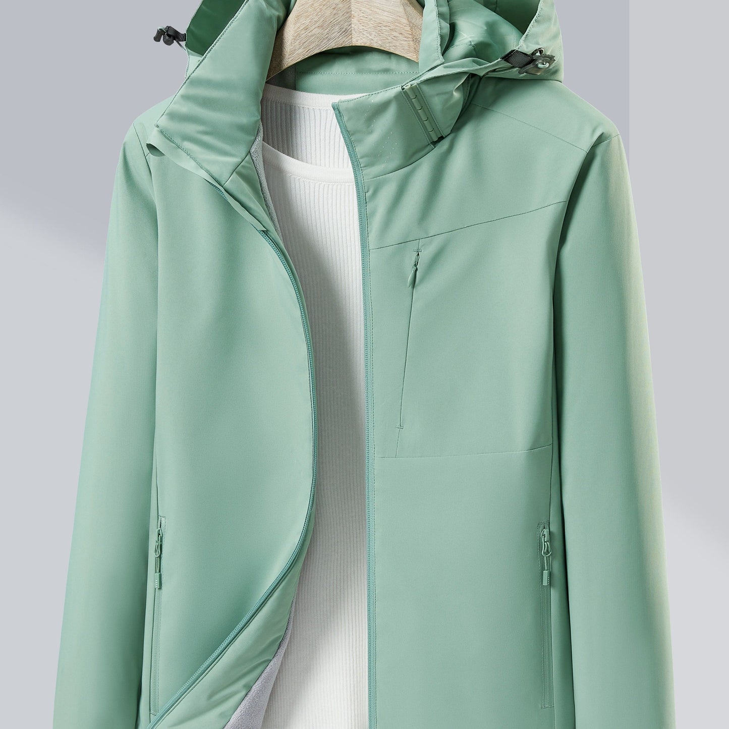 Wind- en Waterdicht Outdoorjack met Polarfleecevoering en Capuchon | Bescherming en Comfort voor Buitenavonturen afbeelding 14