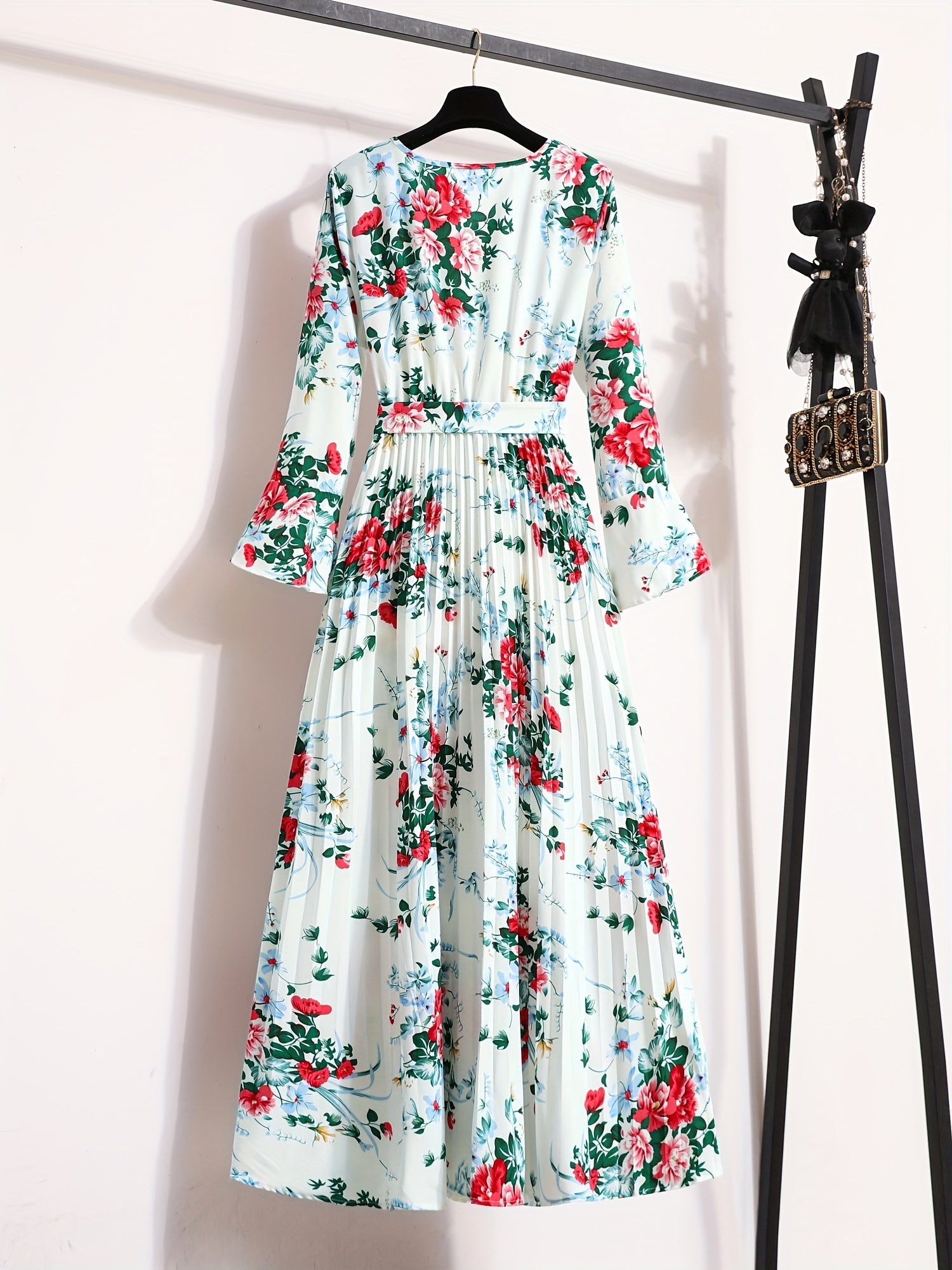 Maxi-jurk met bloemenprint en lange mouwen afbeelding 8