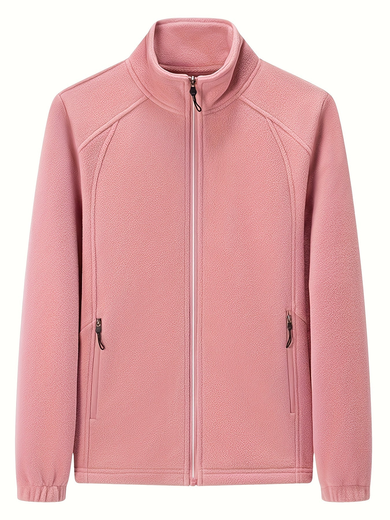 Pluche outdoor jas met staande kraag afbeelding 4