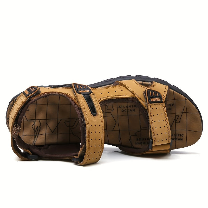 Leren sandalen met klittenbandsluiting