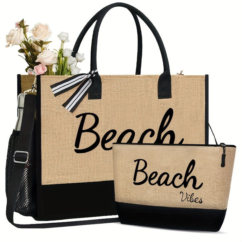 Luxe Strandsets: 2 Tassen met Etui voor Zomerse Dagen afbeelding 11