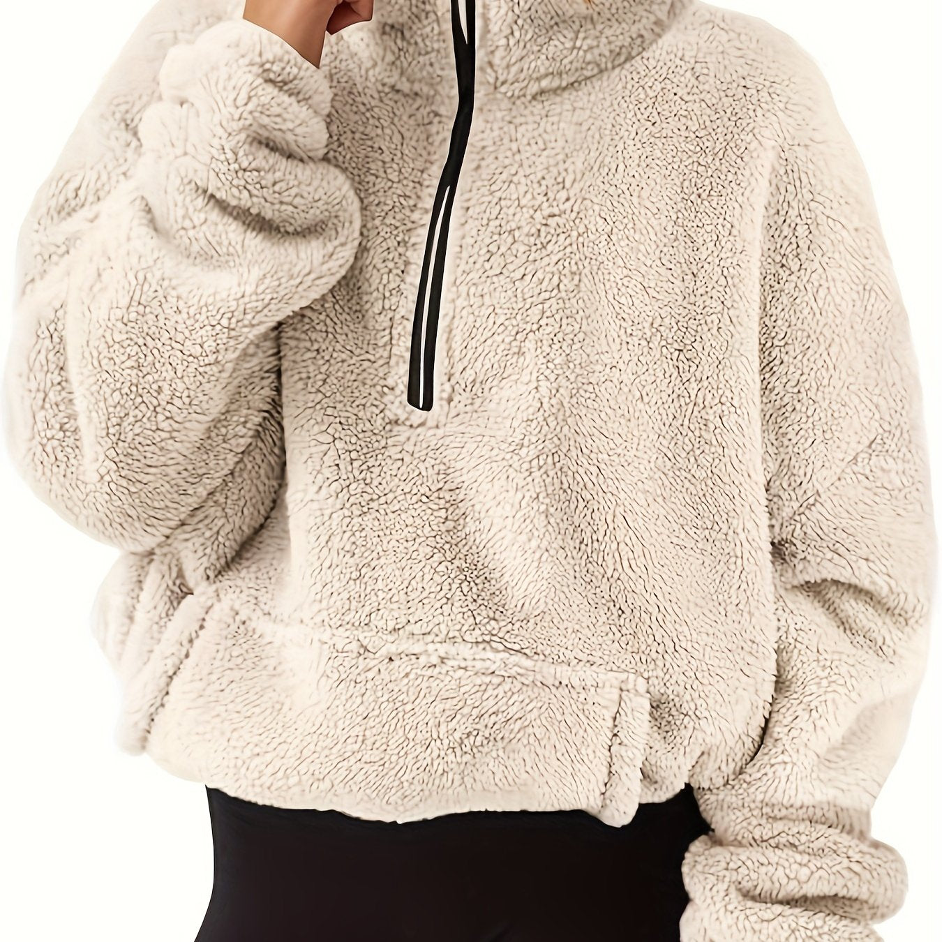 Luxe dames trui van schapenwol in moderne stijl | Middelzware stretch en opstaande kraag | Ideaal voor de herfst en winter afbeelding 12
