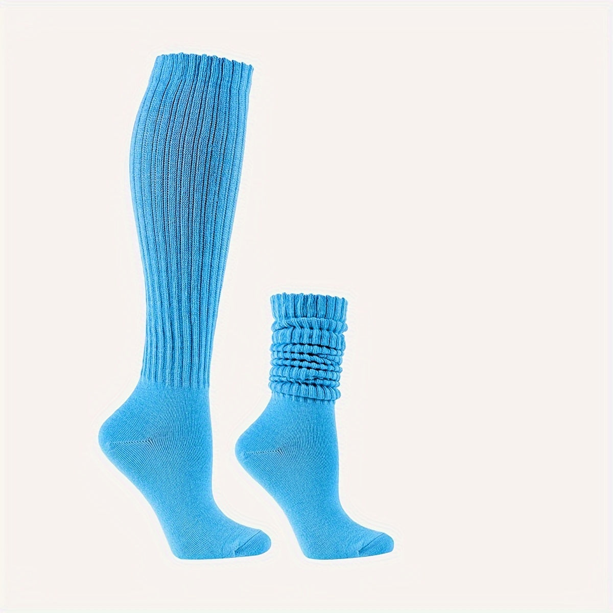 Hoogwaardige geribbelde kniekousen van ademende katoenmix afbeelding 13