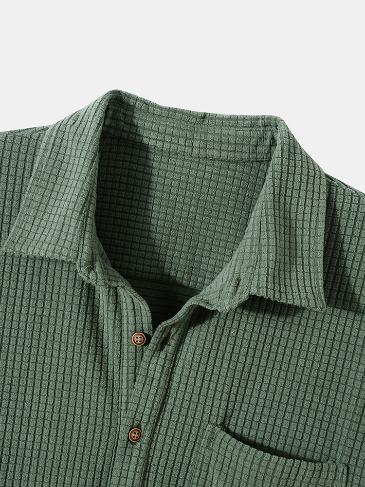 Stijlvolle Wafelpoloshirt en -shorts voor Heren