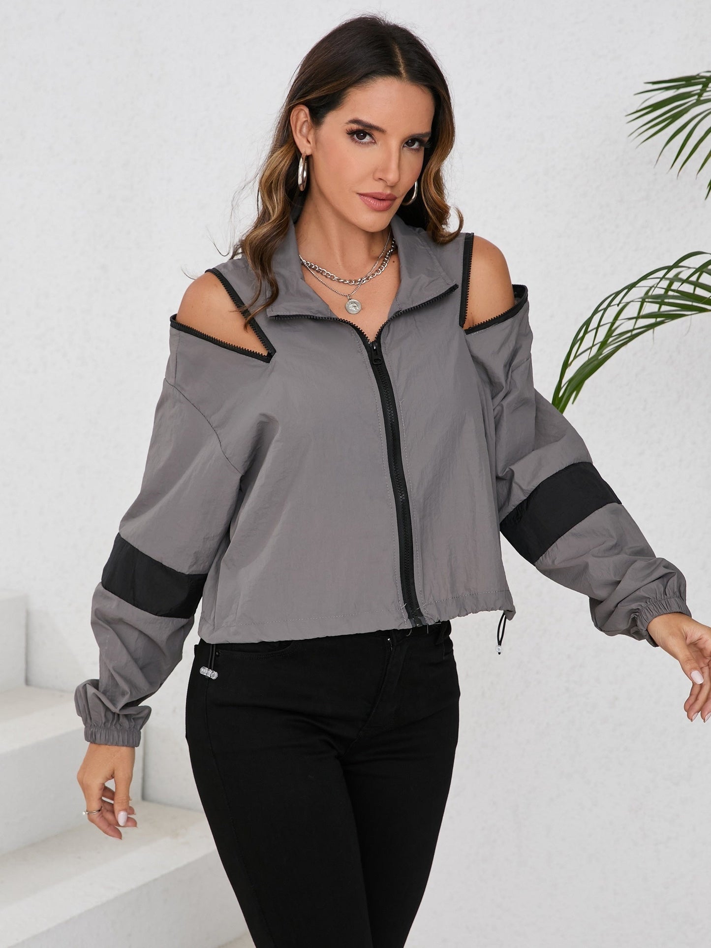 Trendy dames windjack van katoenmix | Fashion en bescherming in één | Regular fit voor comfort | Ideale lente-, zomer- en herfstjas afbeelding 8