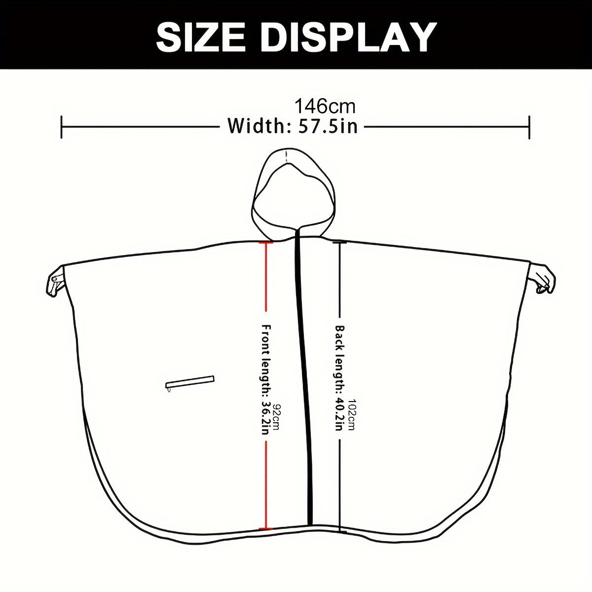 Modieuze regenponcho voor dames met capuchon en geometrisch patroon afbeelding 9