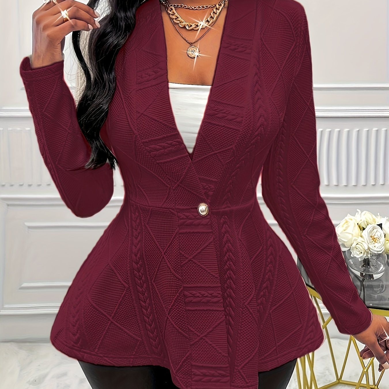 Lange Mouwen Blazer van Katoenmix | Tijdloze en Comfortabele Stijl afbeelding 17