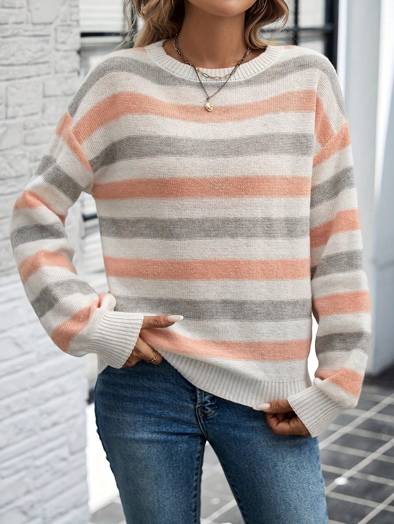 Stijlvolle herfst- en wintertrui met kleurblokken | Comfortabel gebreid design afbeelding 4