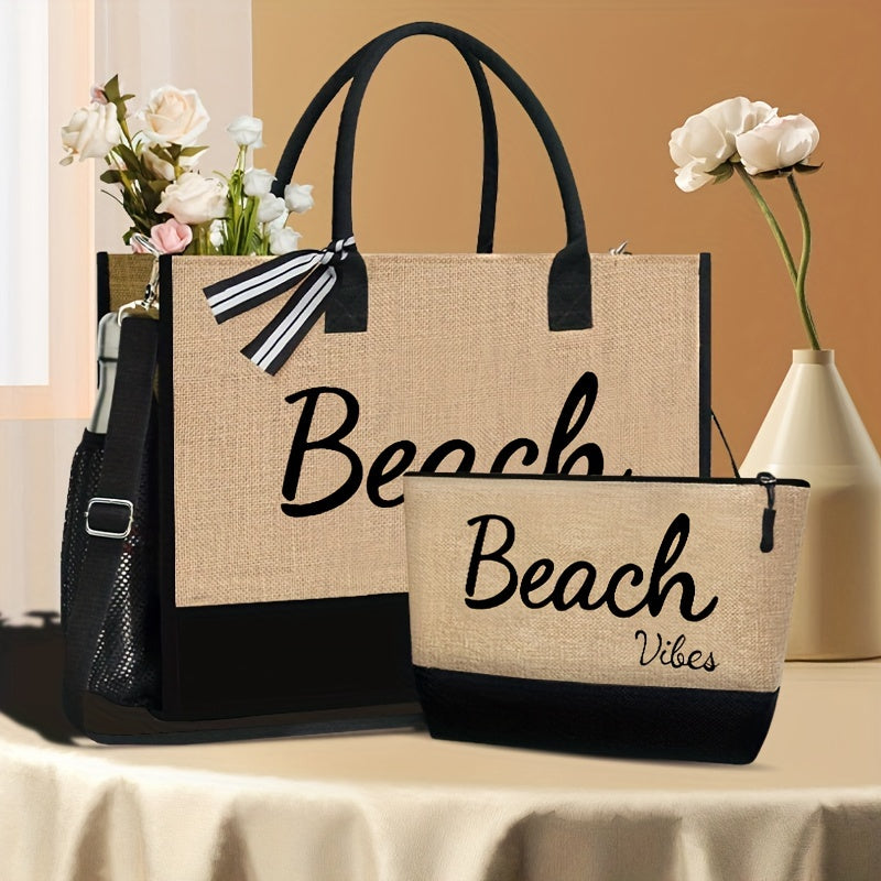 Luxe Strandsets: 2 Tassen met Etui voor Zomerse Dagen afbeelding 6