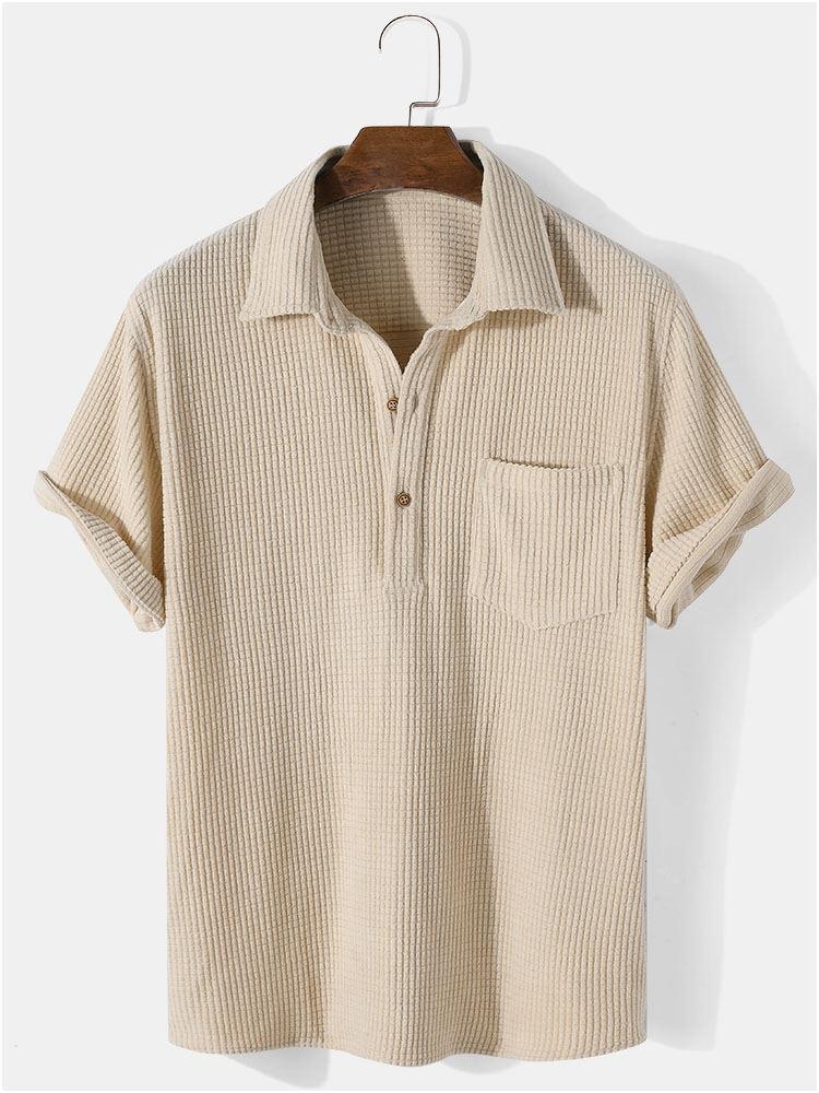 Stijlvolle Wafelpoloshirt en -shorts voor Heren