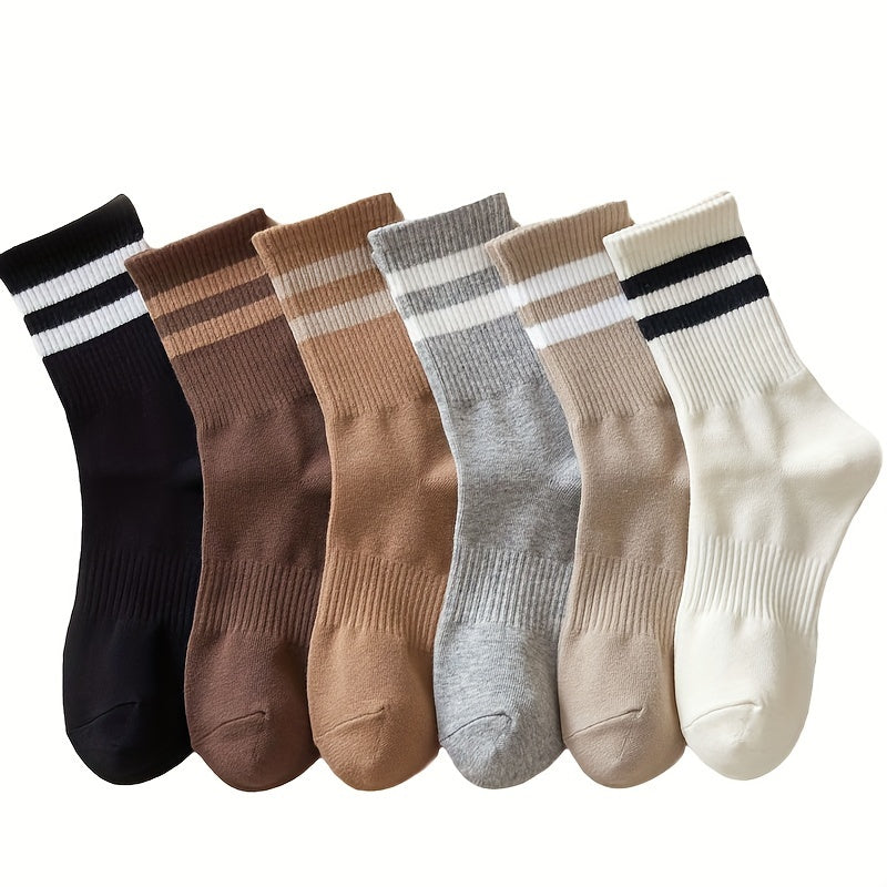 Stijlvolle geribbelde sokken met strepenprint - hoogwaardige katoenmix afbeelding 11