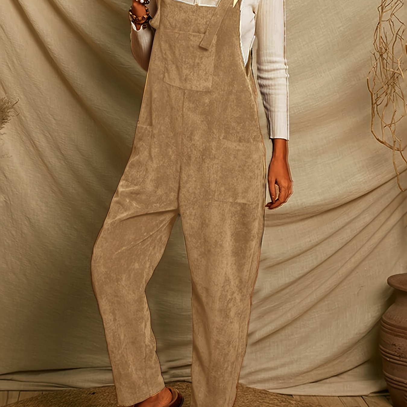 Ontdek de comfortabele corduroy overall jumpsuit - jouw stijlvolle en praktische keuze! afbeelding 16