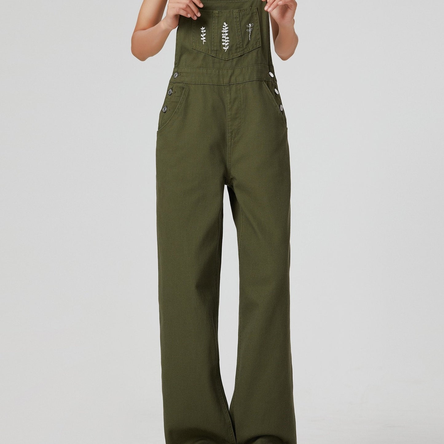 Stijlvolle groene jumpsuit van denim - perfect voor elke seizoen! Duurzaam en veelzijdig. Shop nu! afbeelding 6