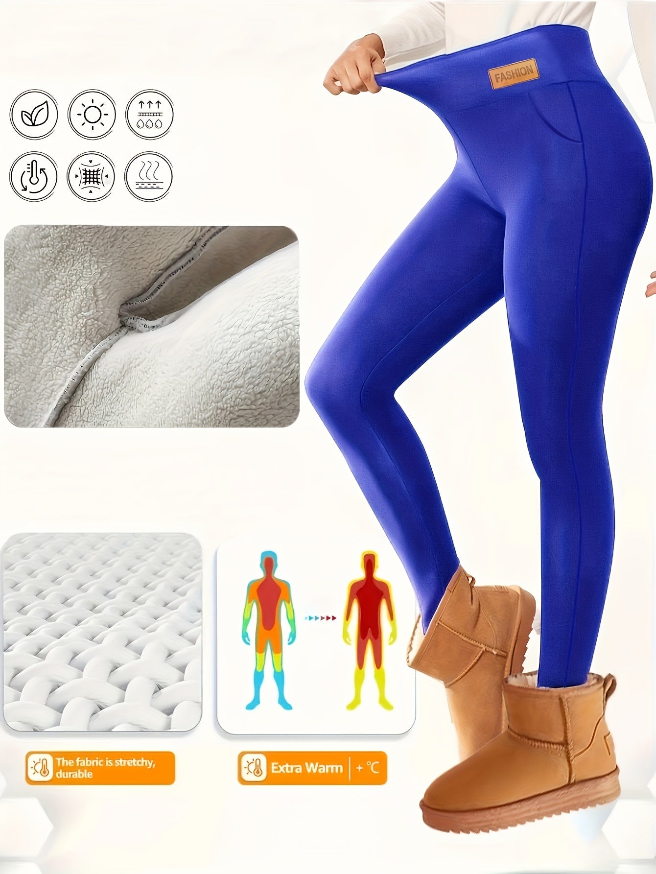Warme pluche gevoerde thermische skinny legging - Ideaal voor herfst en winter | Ultieme warmte en comfort | Bestel nu! ππ₯ afbeelding 2