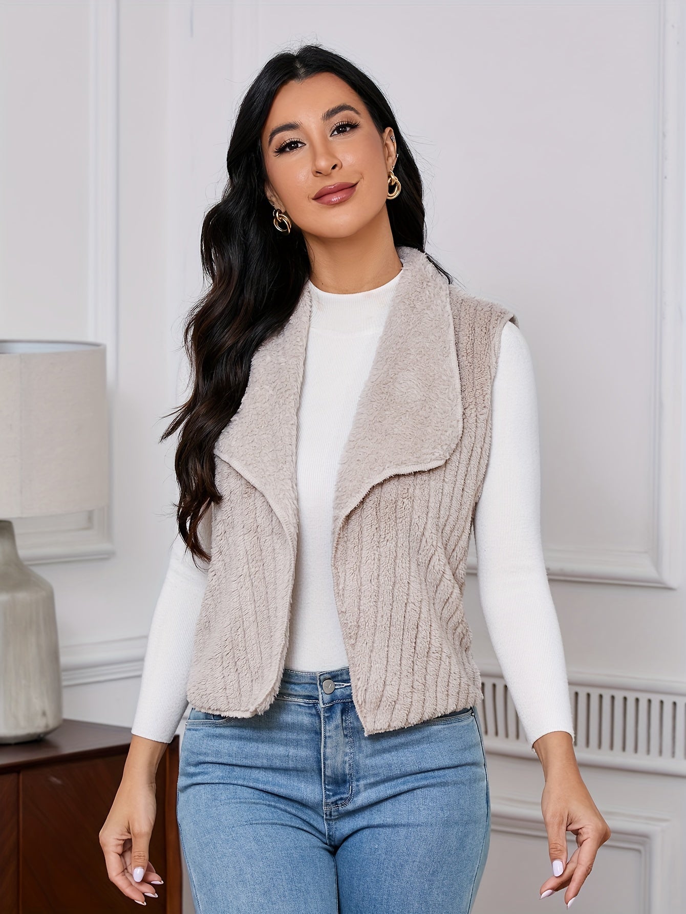 Mouwloos warm vest van katoenmix | Zachte & stijlvolle herfst- en winterstijl afbeelding 5