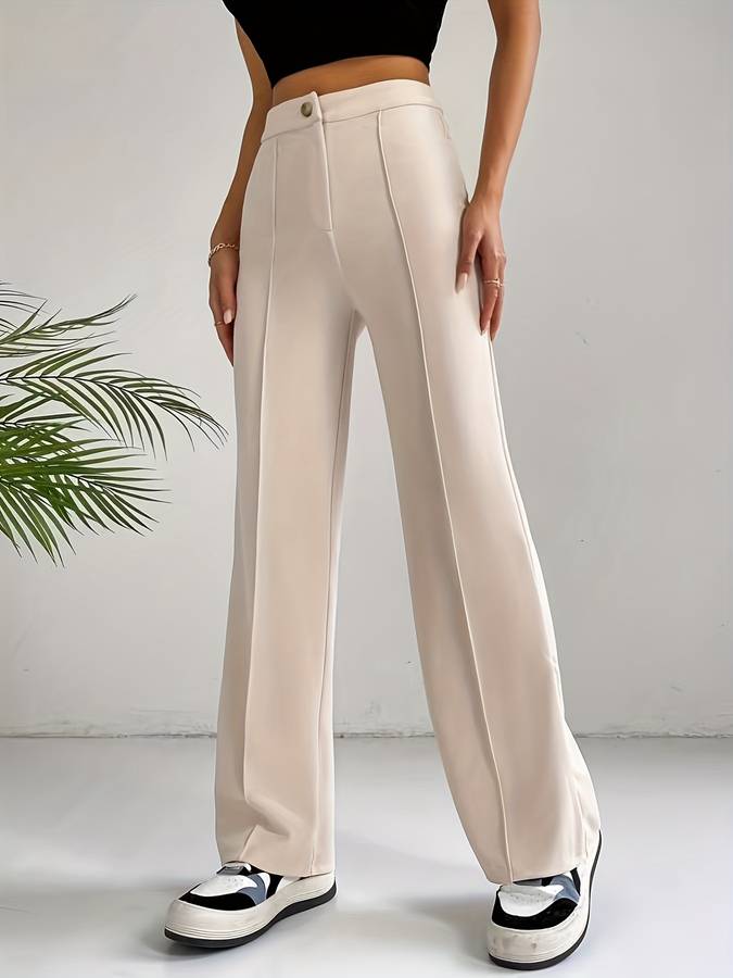 Lotte | Beige pantalon met hoge taille Farromode afbeelding 2