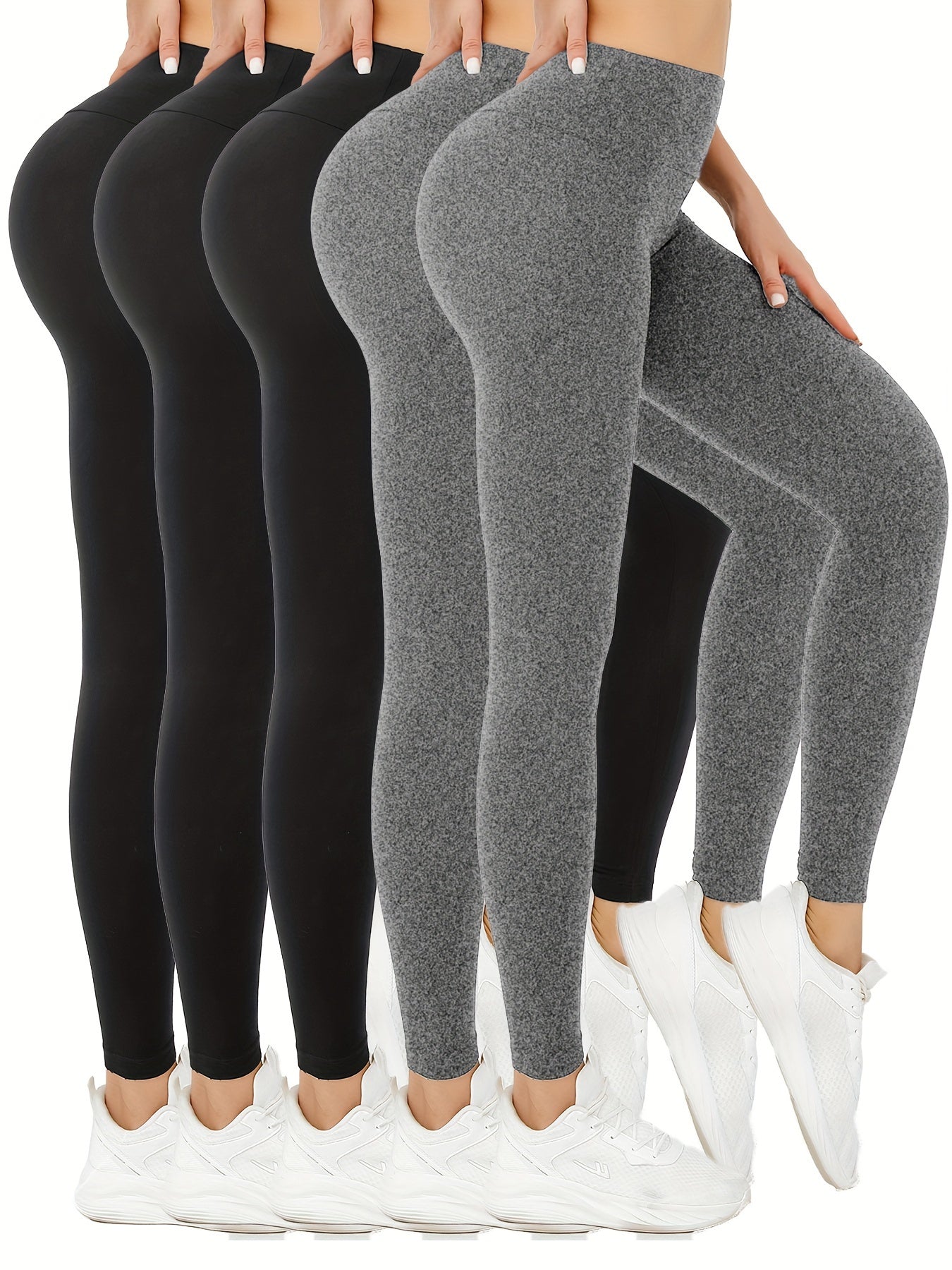 5-pack mooie hoge taille leggings | Comfortabel en stijlvol | Voor elk seizoen | Shop nu! afbeelding 2