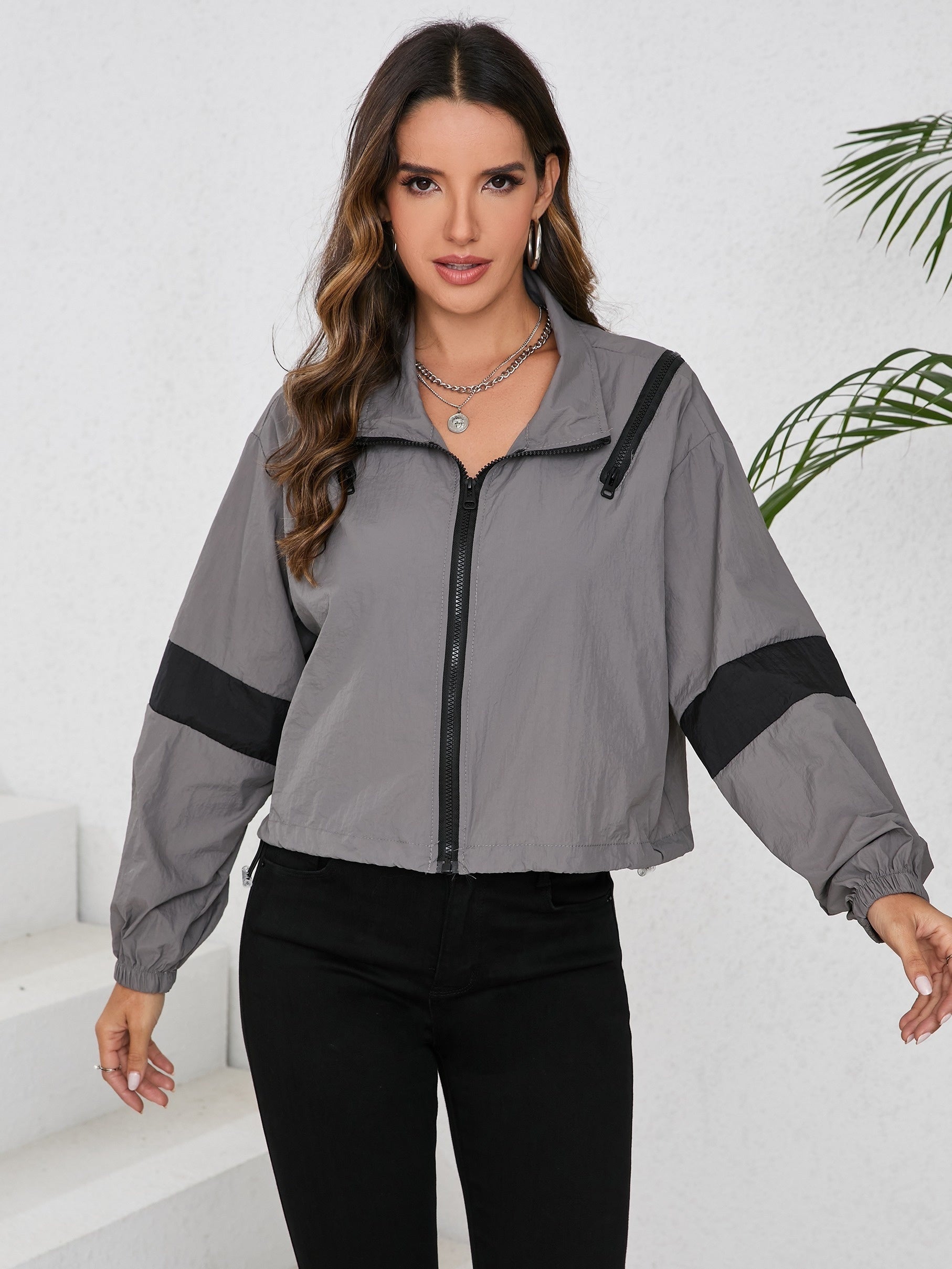 Trendy dames windjack van katoenmix | Fashion en bescherming in één | Regular fit voor comfort | Ideale lente-, zomer- en herfstjas afbeelding 5