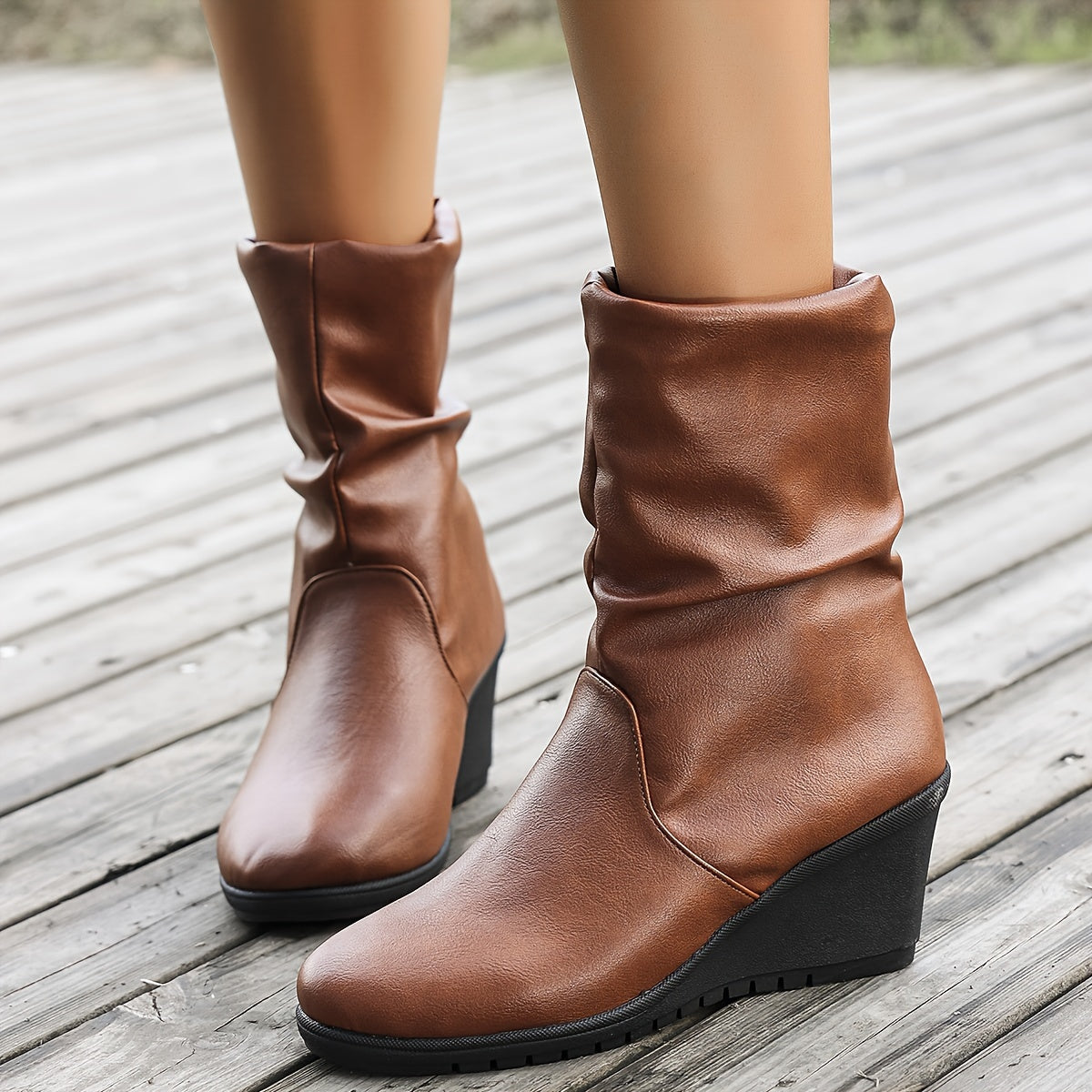 Stijlvolle retro enkellaarzen met sleehak en antislipzool voor dames - Luxe design, ultiem comfort! afbeelding 4