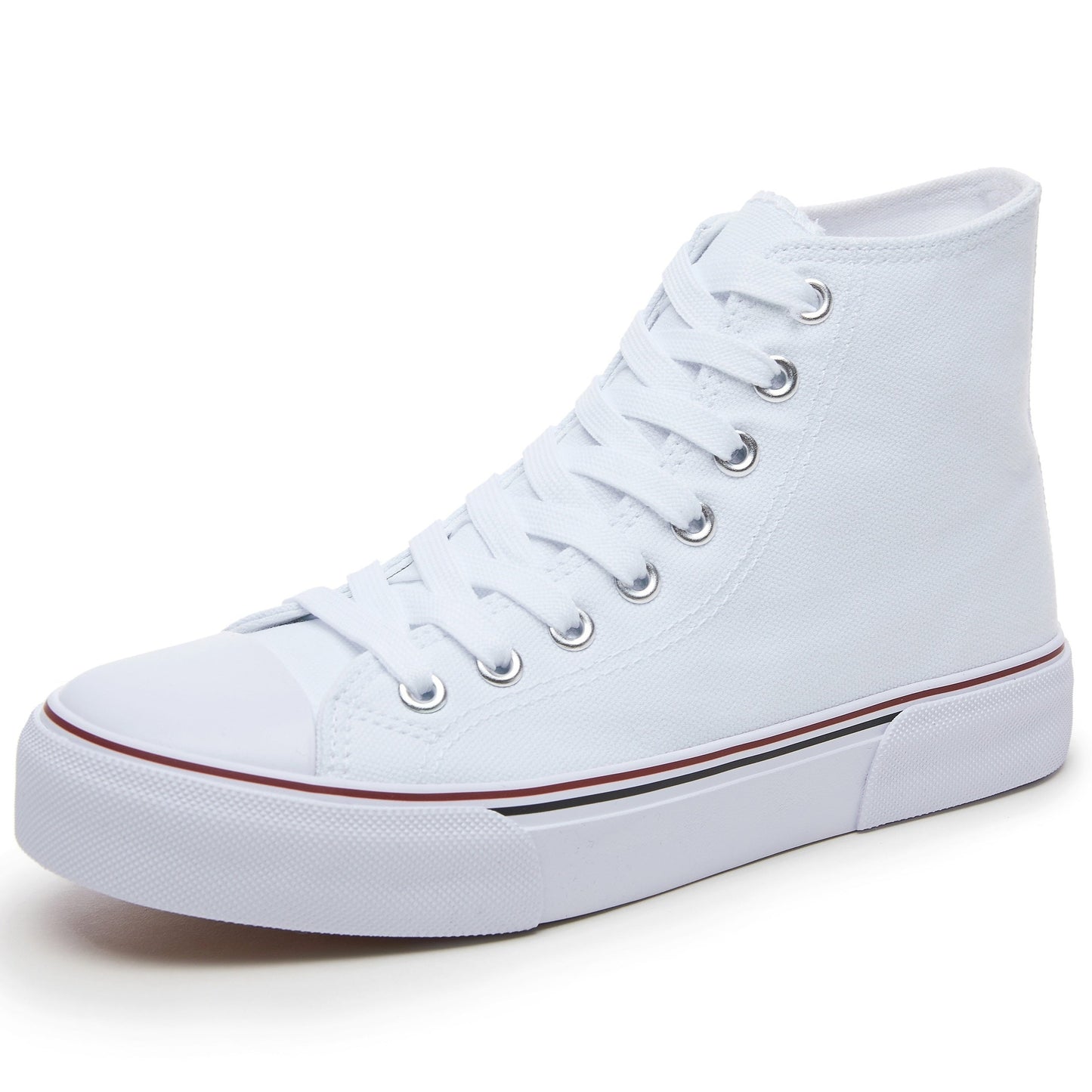 Hoge canvas sneakers met veters afbeelding 11