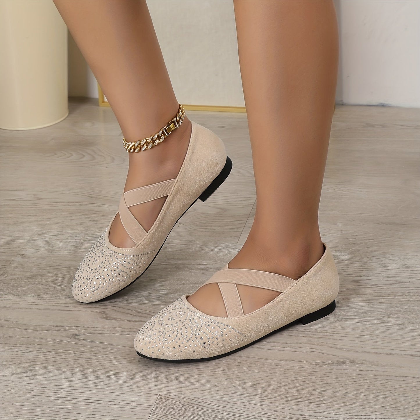 Stijlvolle en comfortabele ballet flats met elastische kruisband - perfect voor elke gelegenheid! afbeelding 10