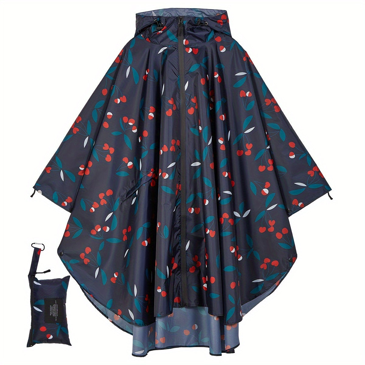 Stijlvolle waterdichte poncho met bloemenprint - Duurzaam en fashionable afbeelding 4