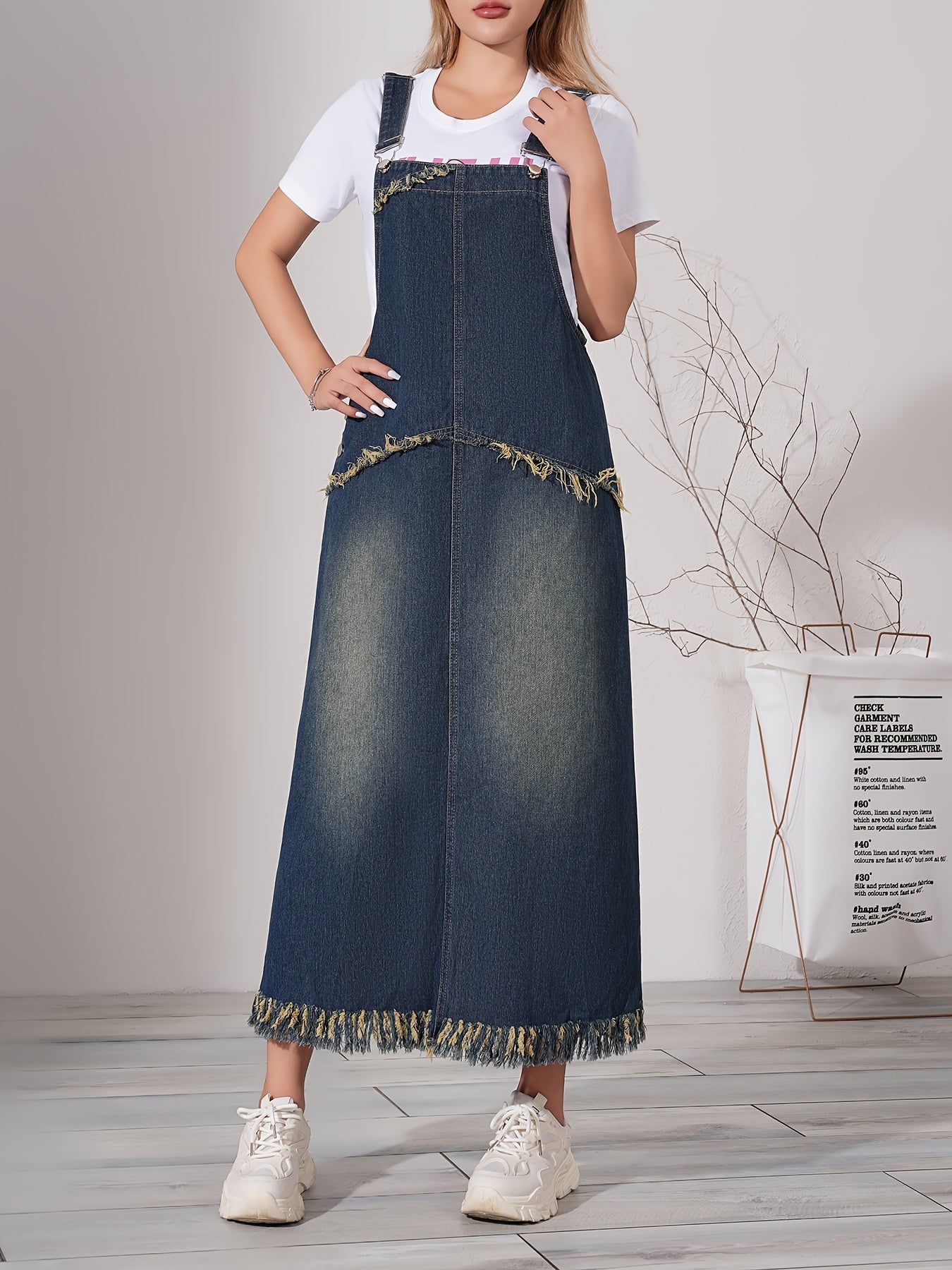 Stoere en veelzijdige denim maxi-jurk | Shop nu voor een tijdloze look! afbeelding 5