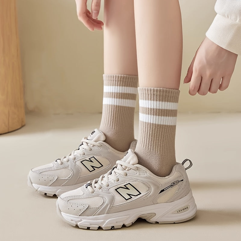 Stijlvolle geribbelde sokken met strepenprint - hoogwaardige katoenmix afbeelding 7