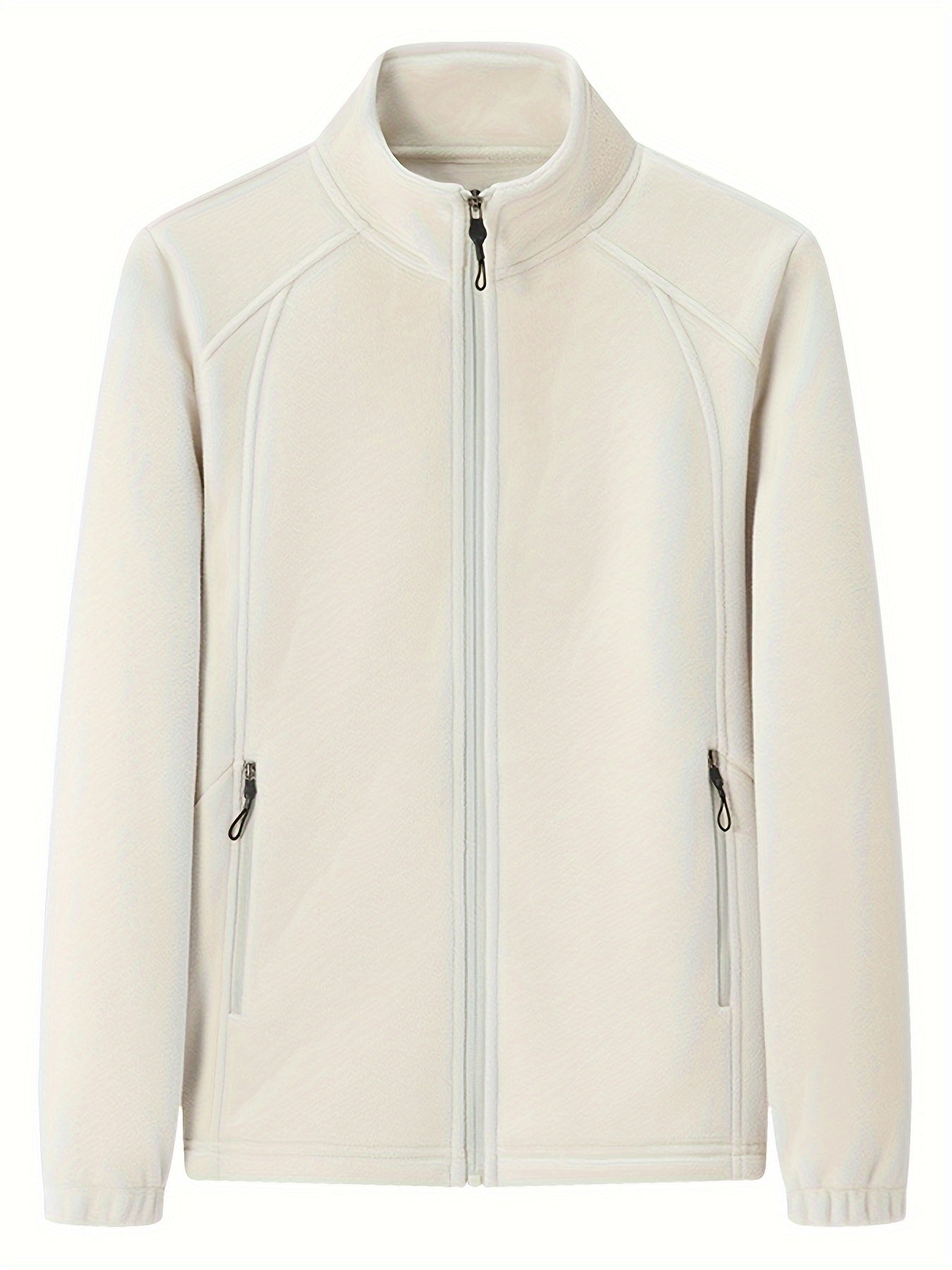 Pluche outdoor jas met staande kraag afbeelding 6