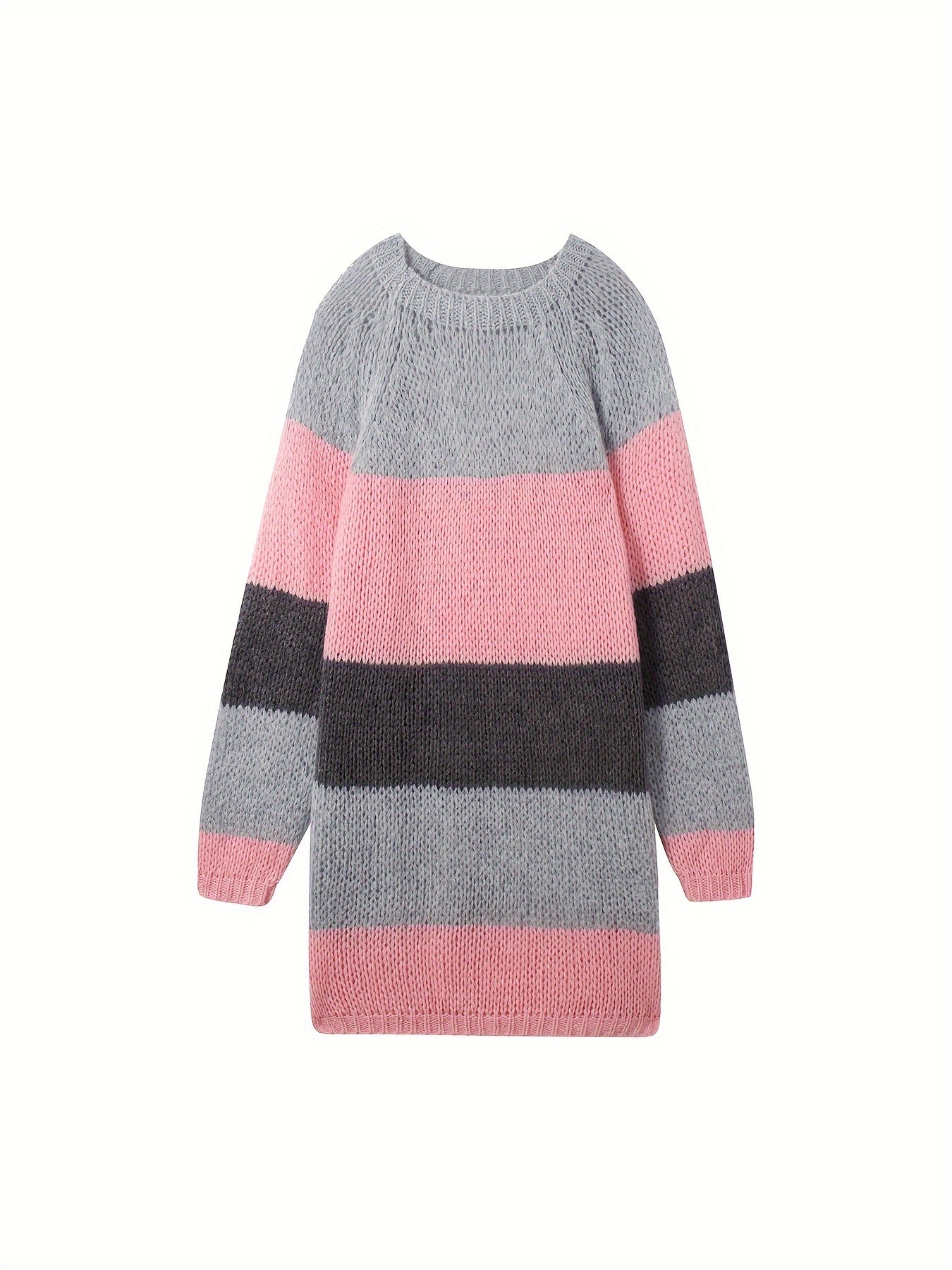 Elegante gestreepte gebreide jurk met lange mouwen | Voor een tijdloze en stijlvolle look afbeelding 2