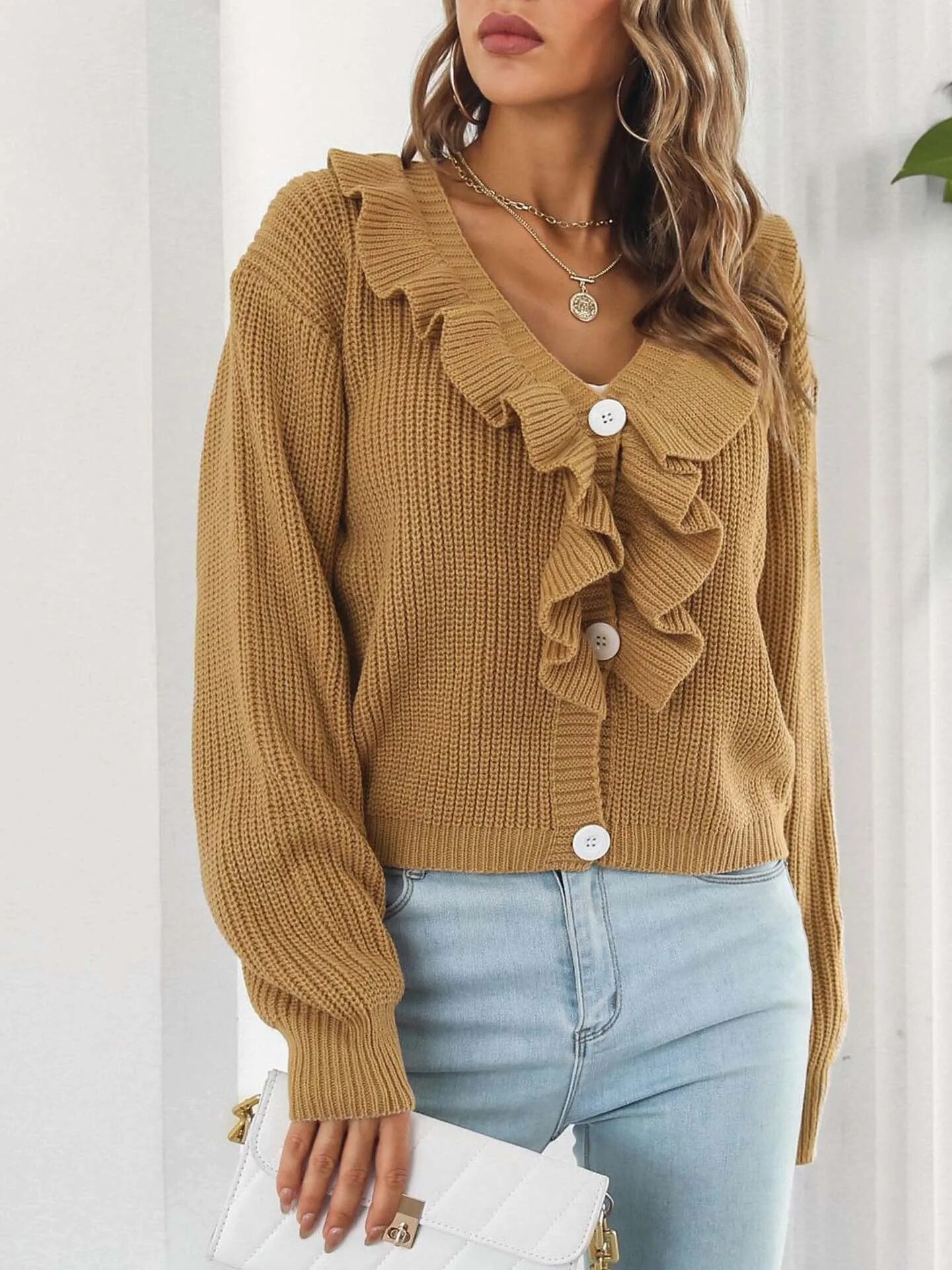 Livia | Gebreid vest met speelse kraag Farromode afbeelding 4