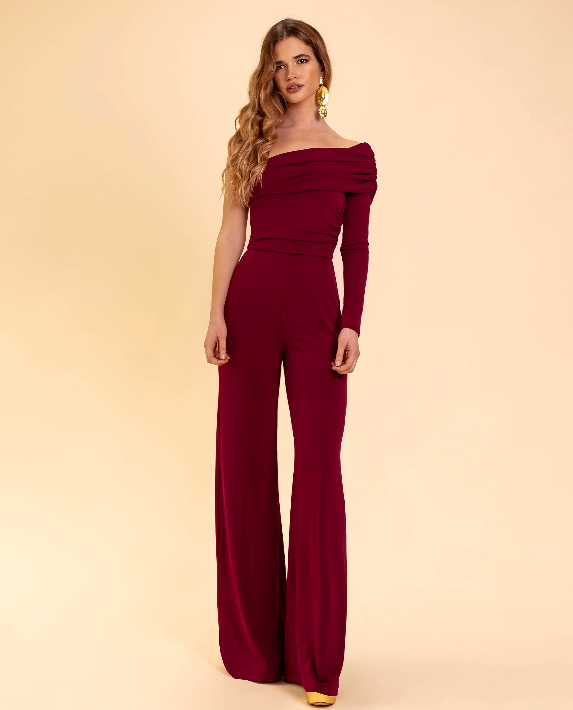 Stijlvolle Bordeauxrode Jumpsuit | Diona