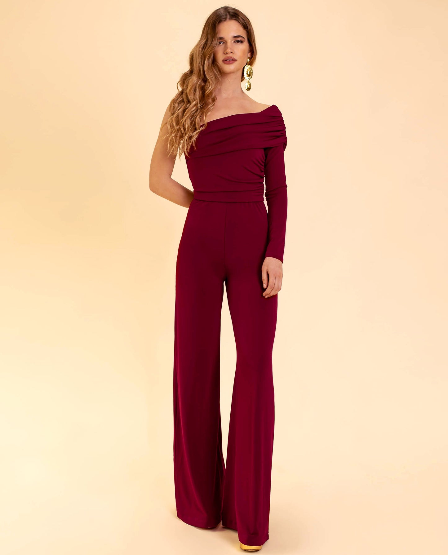 Stijlvolle Bordeauxrode Jumpsuit | Diona