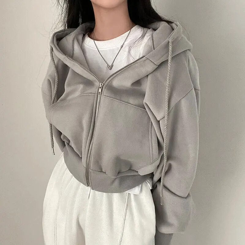 Julia | Oversized cropped hooded vest Farromode afbeelding 1