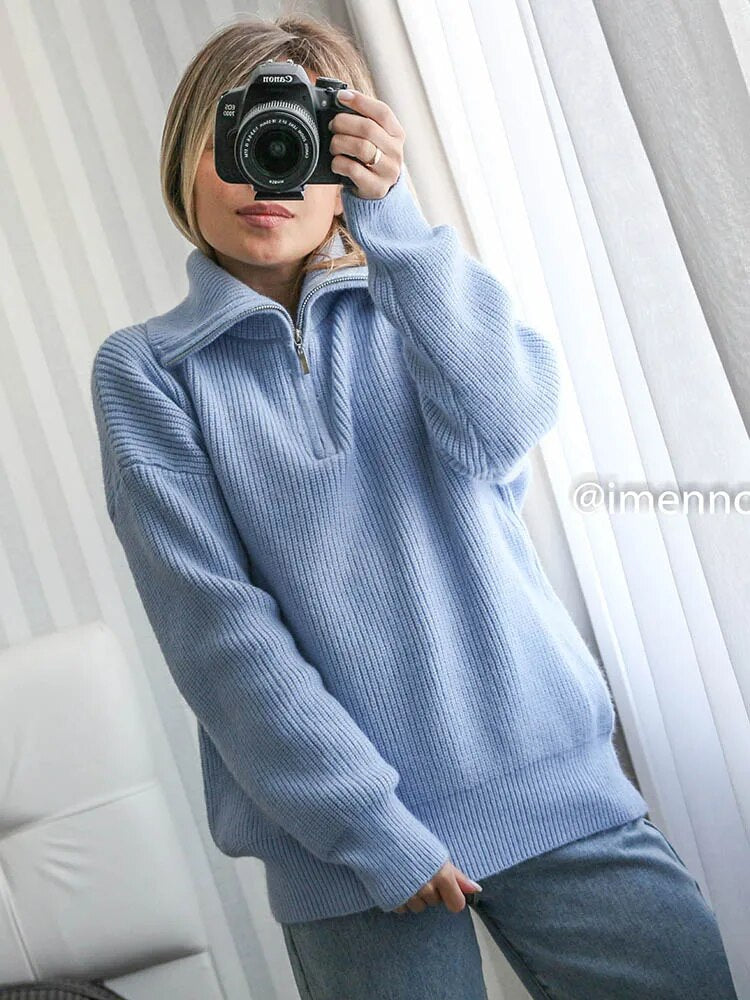 Femke | Gebreide trui met halve rits Farromode afbeelding 5