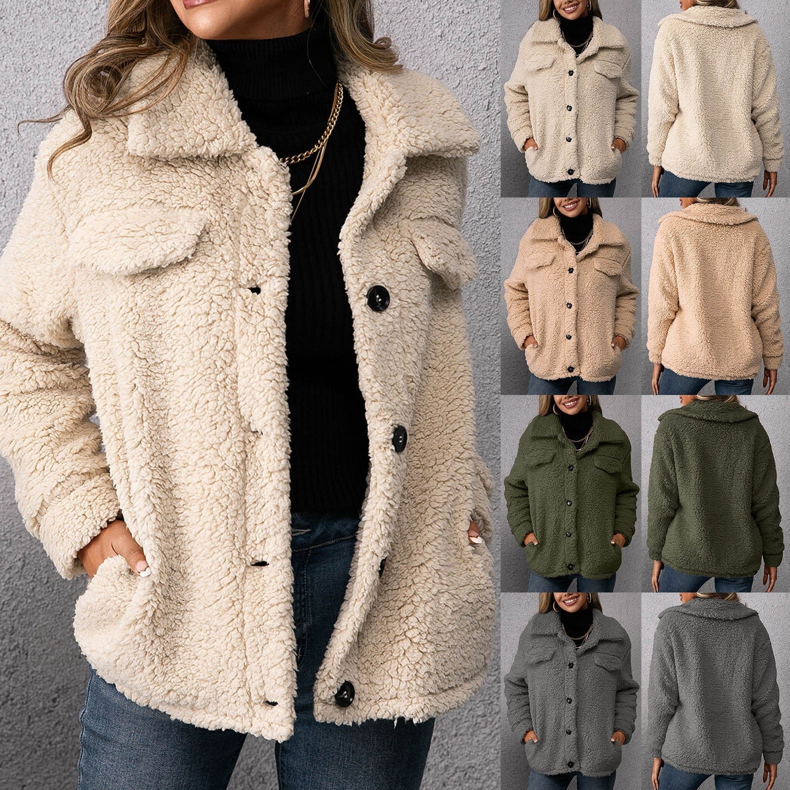 Lotte | Dubbelzijdige teddy fleece jas Farromode afbeelding 3
