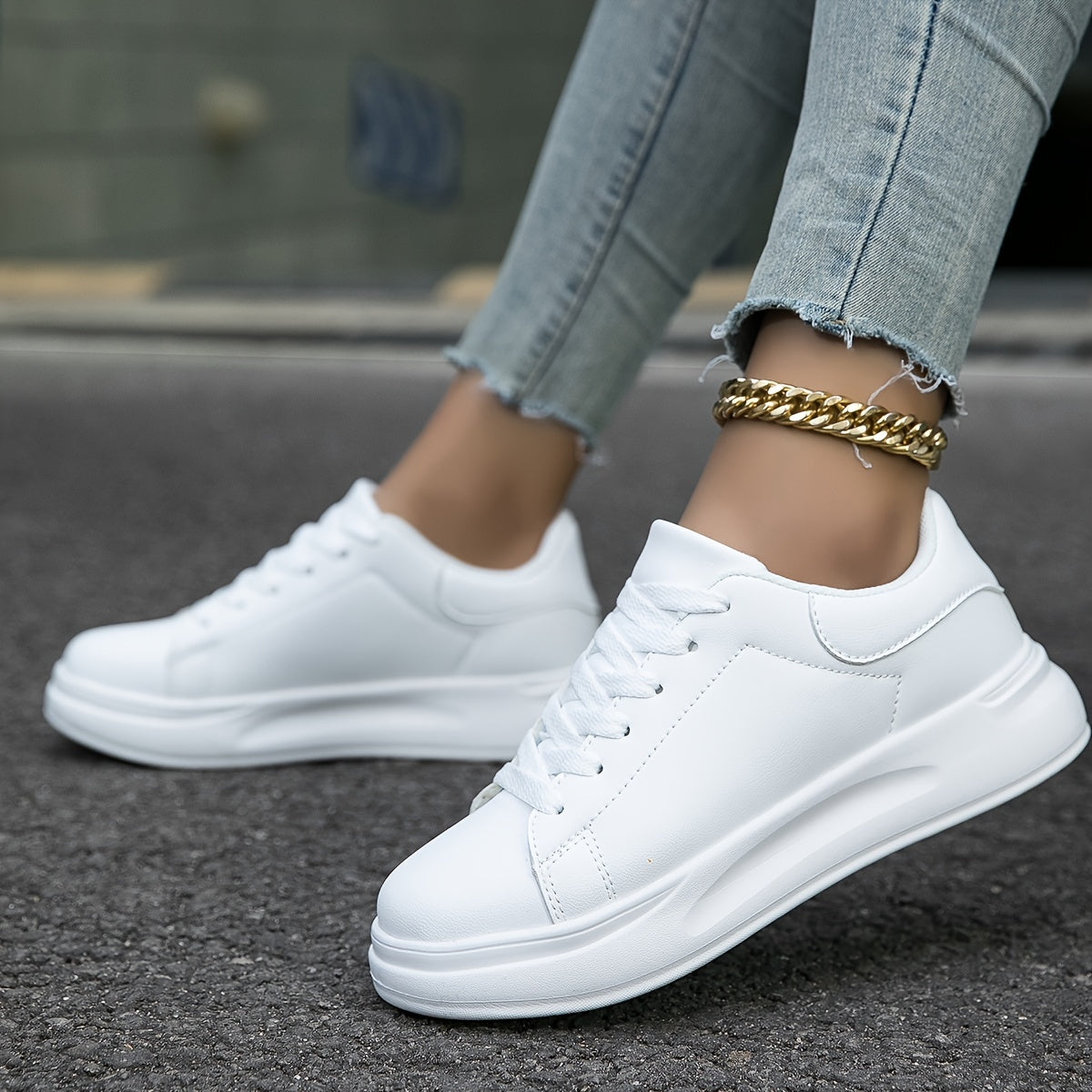 Milou | Stijlvolle Witte Leren Dames Sneakers