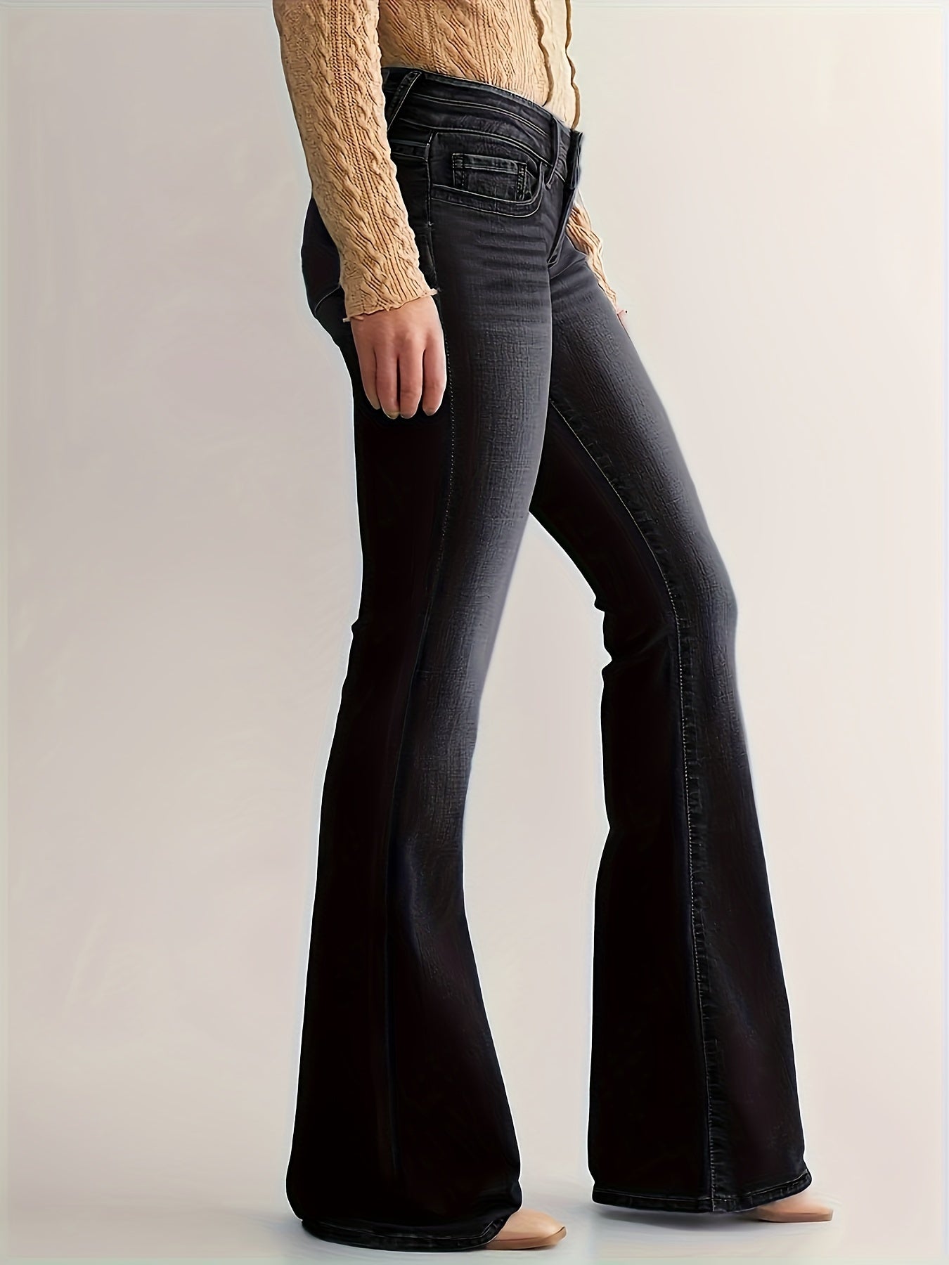 Hoge taille flared leg jeans: trendy, comfortabel en veelzijdig - Shop nu! afbeelding 6