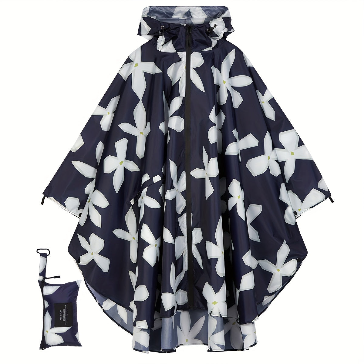 Stijlvolle waterdichte poncho met bloemenprint - Duurzaam en fashionable afbeelding 2