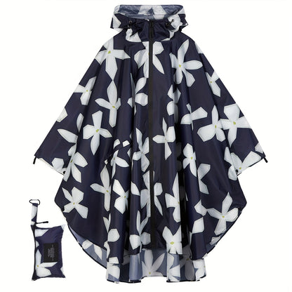 Stijlvolle waterdichte poncho met bloemenprint - Duurzaam en fashionable afbeelding 2