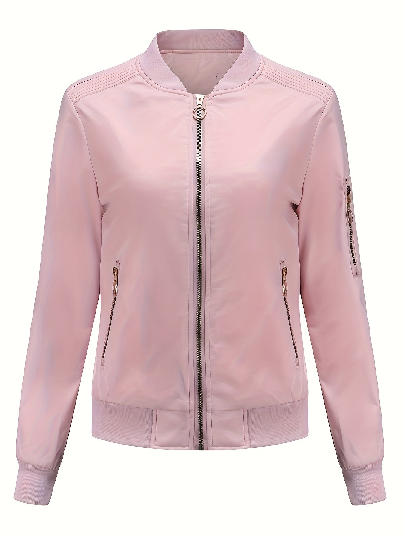 Effen bomberjack van hoogwaardige katoenmix | Casual en stijlvol | Perfect voor herfst en winter afbeelding 2