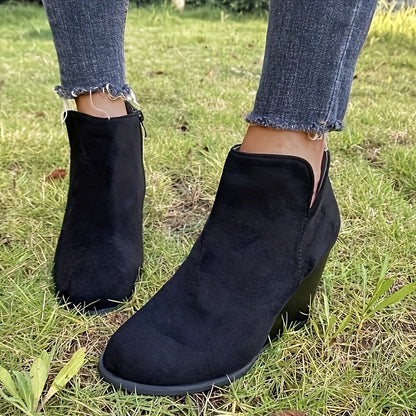 Retro suède enkellaarsjes met sleehak | Stijlvol, comfortabel & trendy | Nu beschikbaar! afbeelding 5