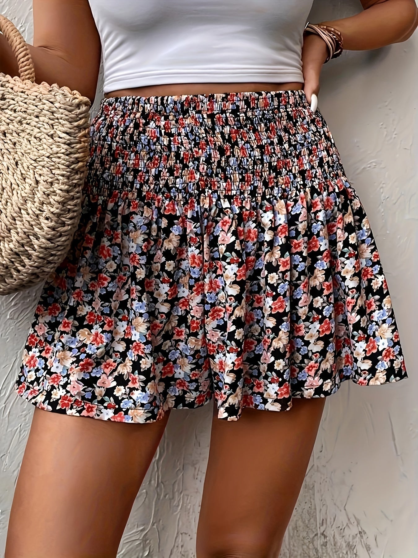 Vrolijke bloemenprint minirok van premium katoenmix - trendy en zomers! afbeelding 4