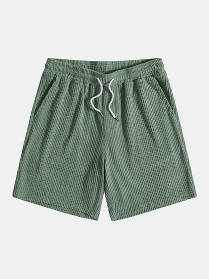 Stijlvolle Wafelpoloshirt en -shorts voor Heren