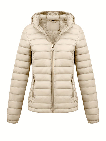 Modieuze gewatteerde ritsbare hoodie jas - stijlvol & warm voor elke gelegenheid! afbeelding 5